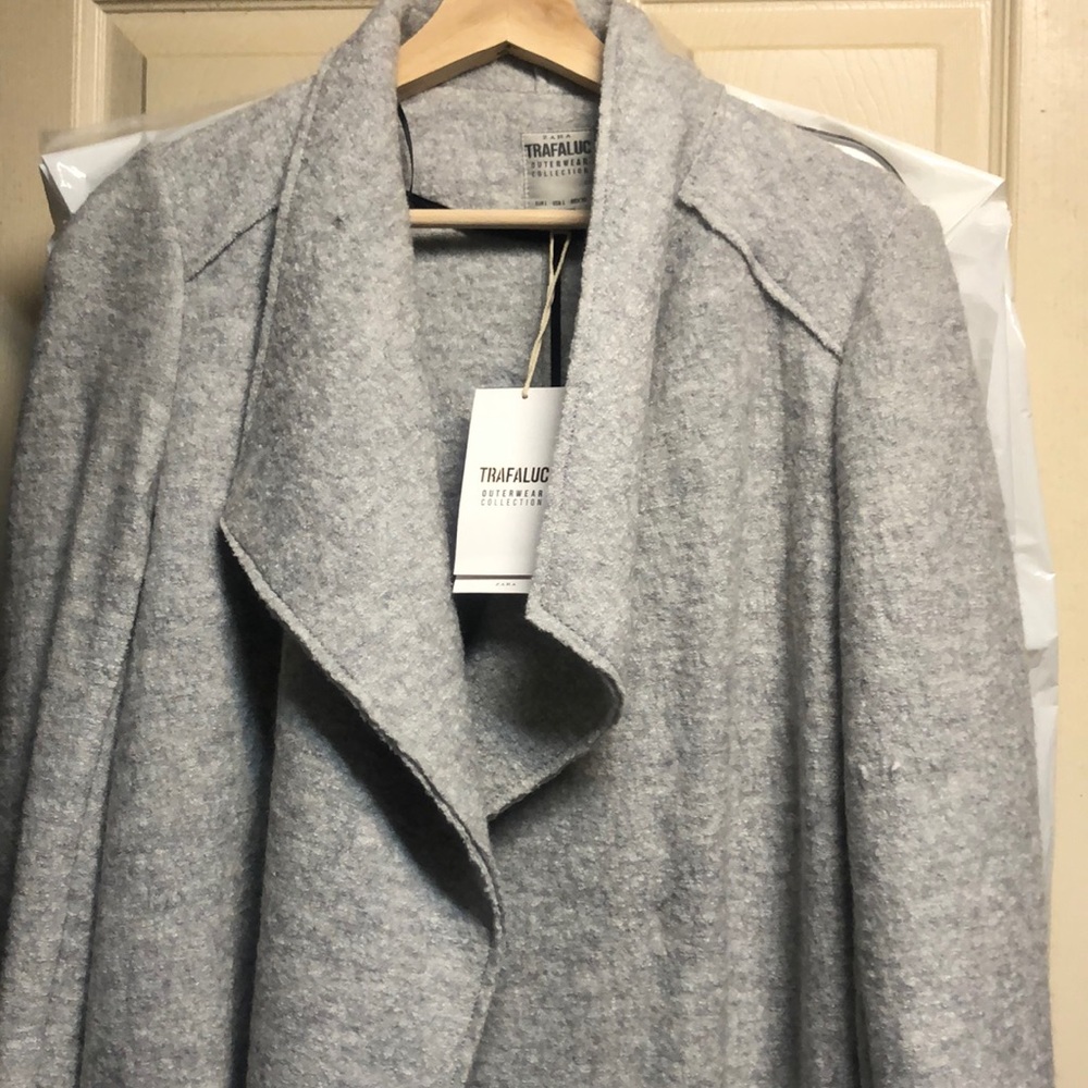 ZARA Long Gray Coat Size L NWT